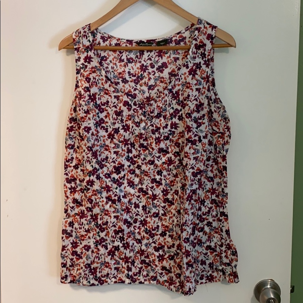 Eddie Bauer Purple Floral Tank Top